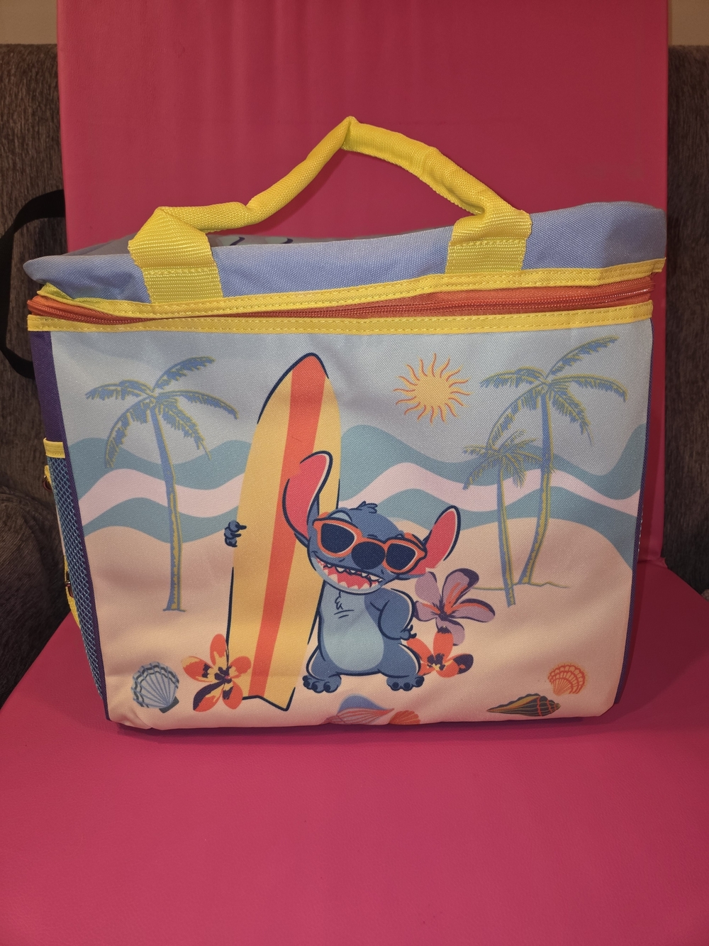 Disney Stitch Beach Tote Bag in Blue and Yellow